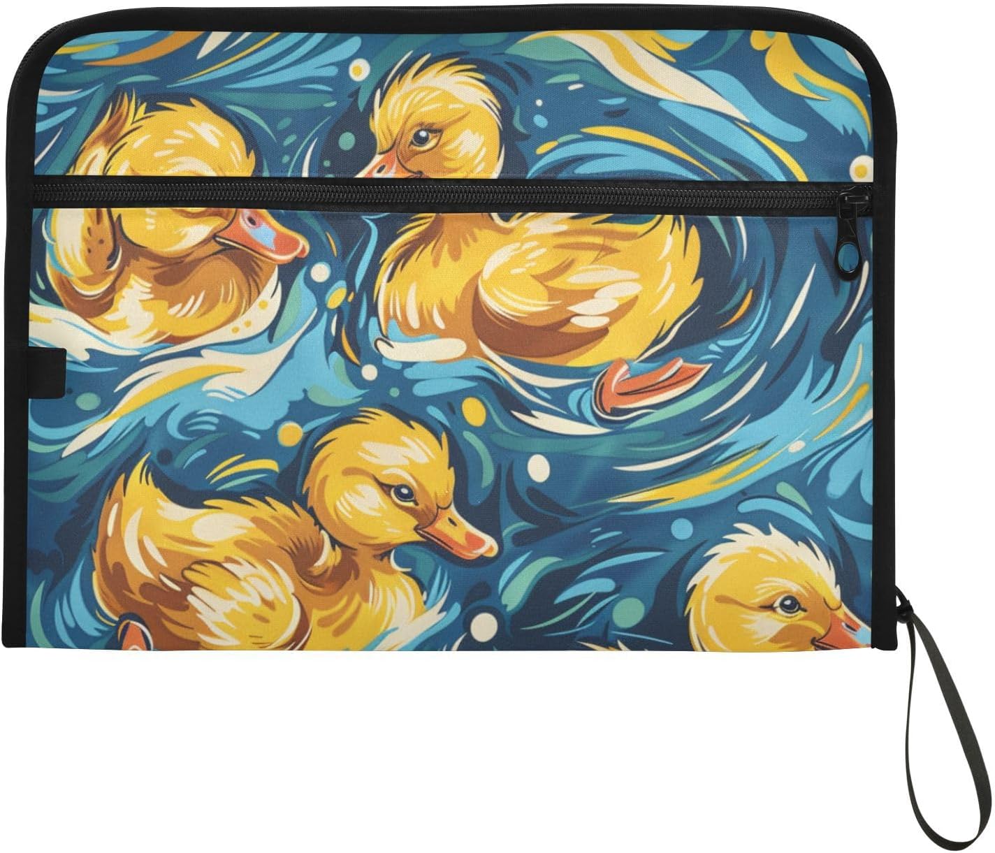 Accordion File Organizer Van Gogh Ducks 13 Pockets Expanding File Folder with Rainbow Labels
