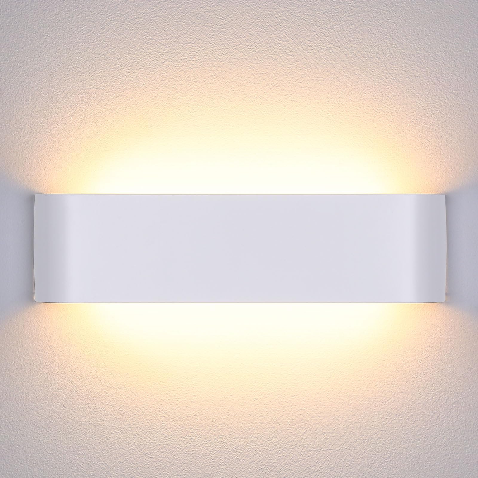 Lightess Lampada da Parete LED Interni 12W Applique da Parete Interno Moderno Lampada a Muro Luce per Camera da Letto Scale Corridoio, 30cm Bianco Caldo