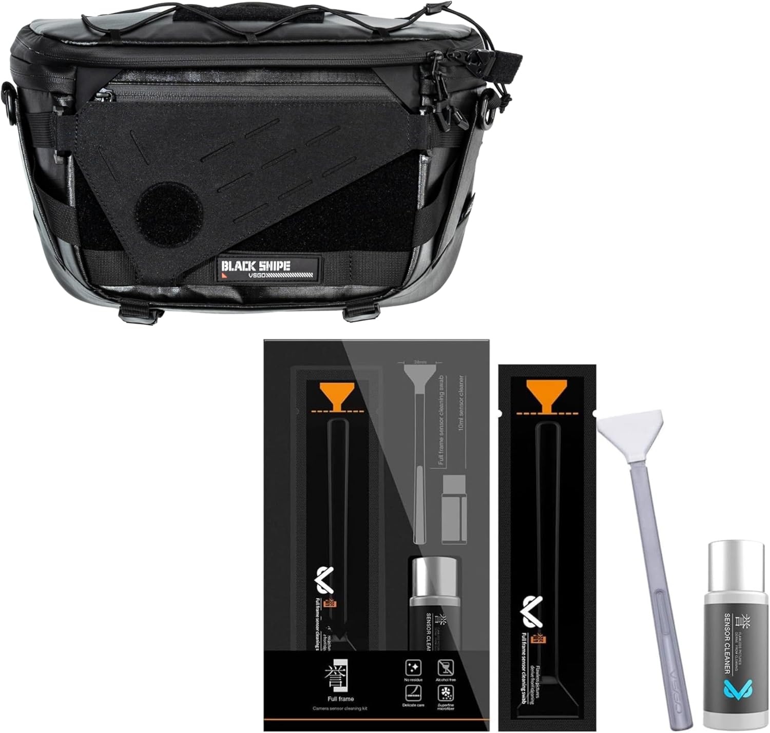 Product Image VSGO VS-S03E New Full Frame Camera Cleaning Kit with VSGO Black Snipe Pro 7L Expandable Camera Sling Bag