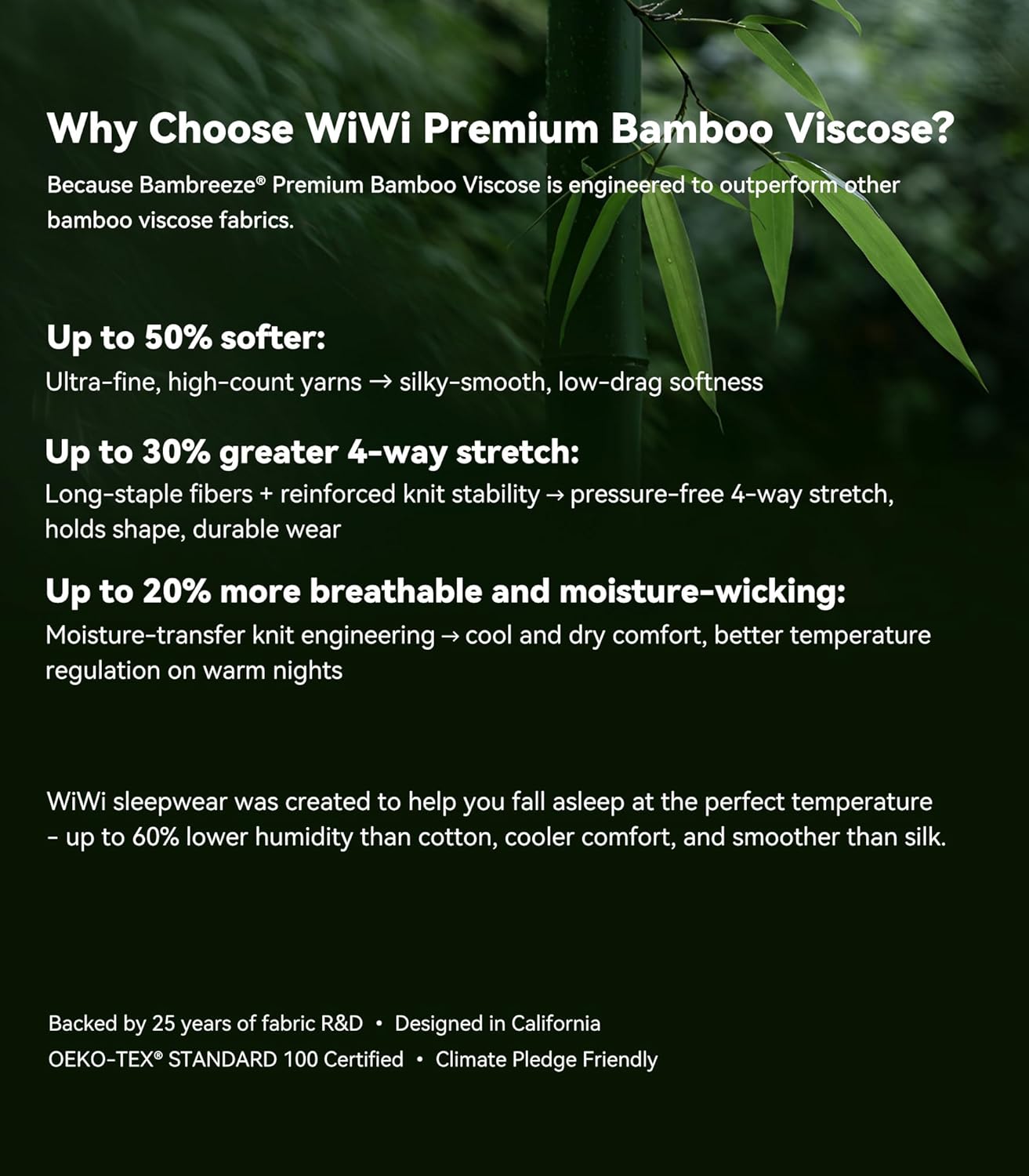 WiWi Nightgowns for Women Bamboo Viscose Cooling Sleepwear Super Soft Satin V Neck Sleepshirts Long Sleeve Nightshirt S-4X - Image 6