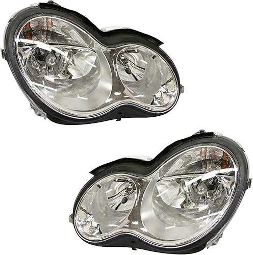 Rareelectrical El nuevo par de faros halógenos es compatible con Mercedes-Benz C240 C320 Sedan 2005 por número de pieza 203-820-16-59 2038201659