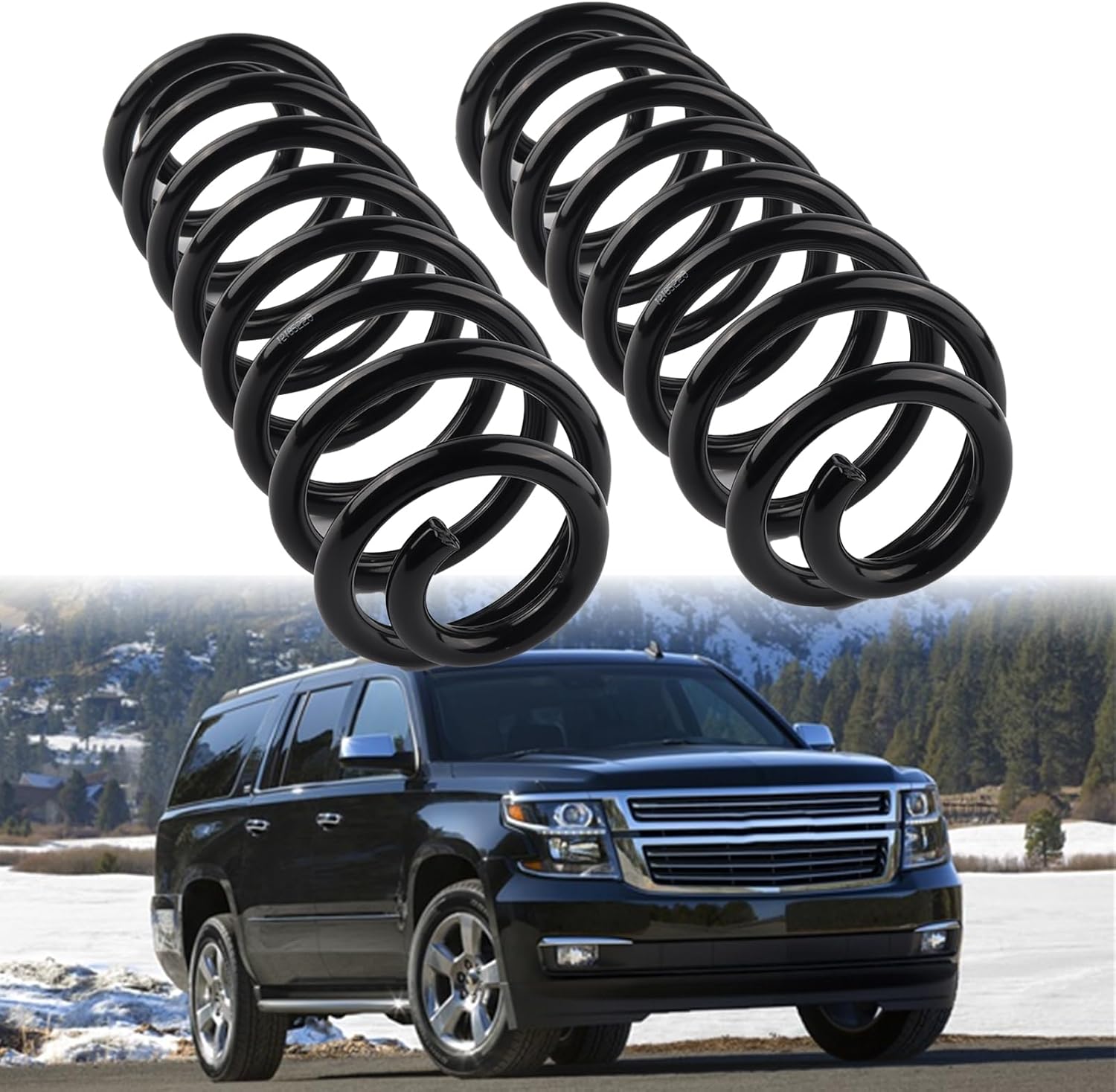 2Pcs Rear Suspension Coil Spring Set Compatible with Chevrolet 2000-2017 Tahoe 2000-2014 Suburban 1500 2007-2013 Avalanche GMC 2000-2017 Yukon Replace# 15115209