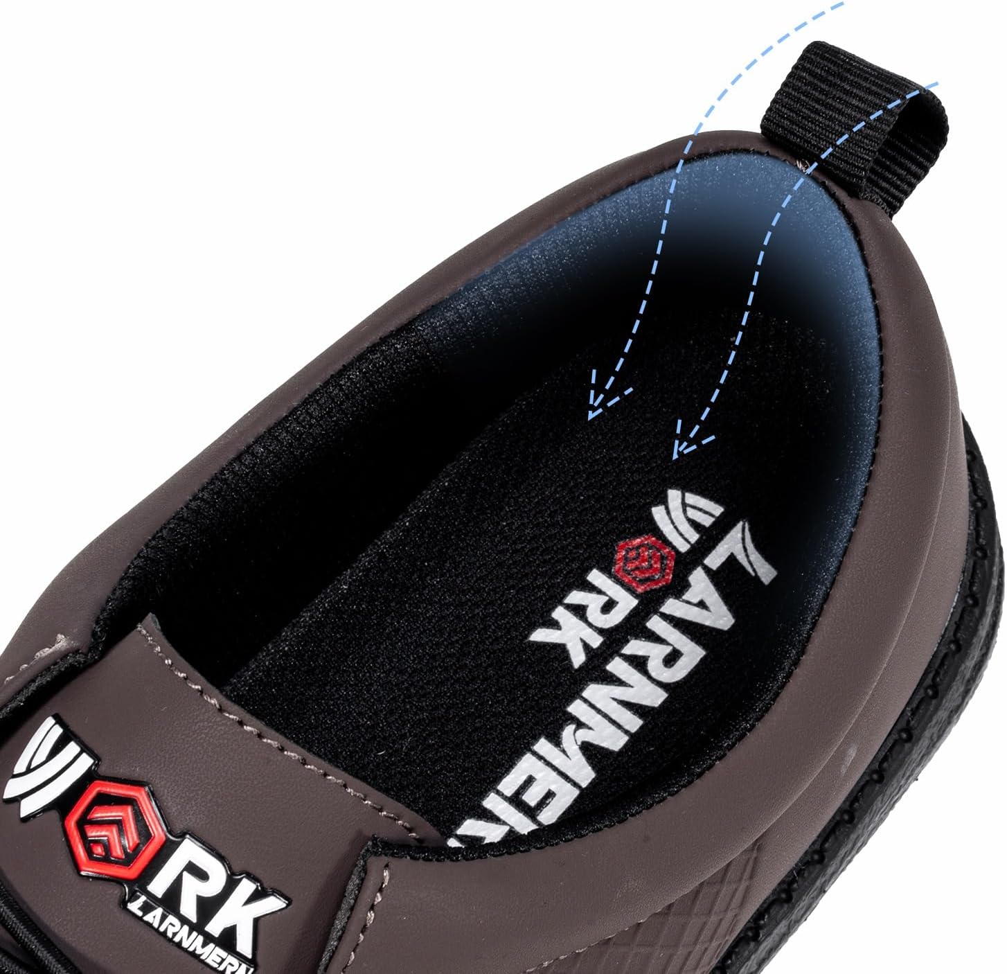 LARNMERN Slip On Steel Toe Shoes Men Lightweight Comfortable Lounging Walking Sneakers Steel Toe Loafers