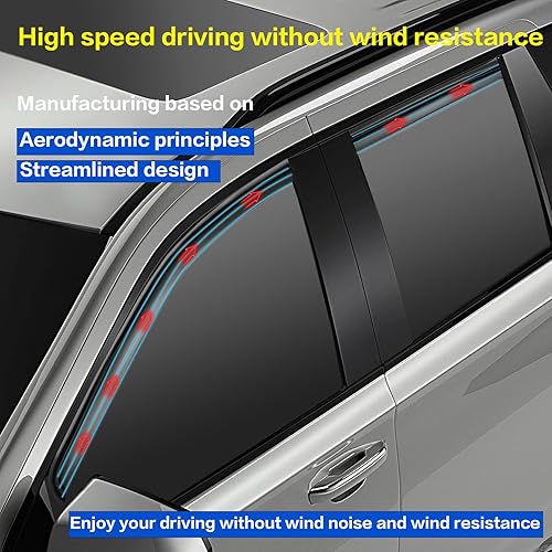 Miniatura 2 de Protectores de lluvia para Dodge Ram 1500 2009-2018, viseras de ventilación de ventana, deflectores de viento para Ram 1500 Quad Cab 09-18