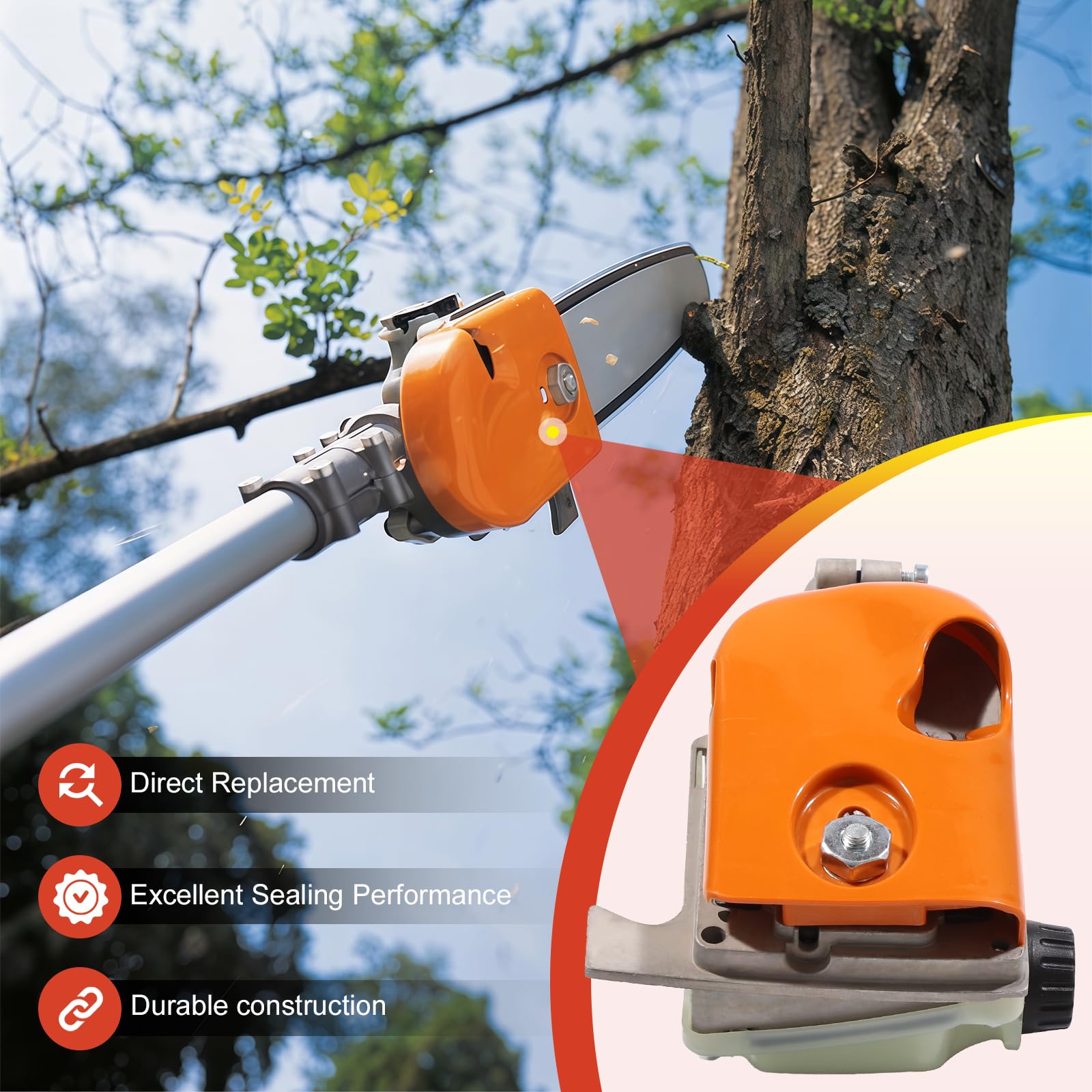 Caja de engranajes para sierra de poste compatible con Stihl HT 75 101 130 131 250 HT73 HT100 KM90 KM110 KM130 WT Piñón de sierra de podadora 3/8-6T cortador de árbol sustituye a 4182 200 0070