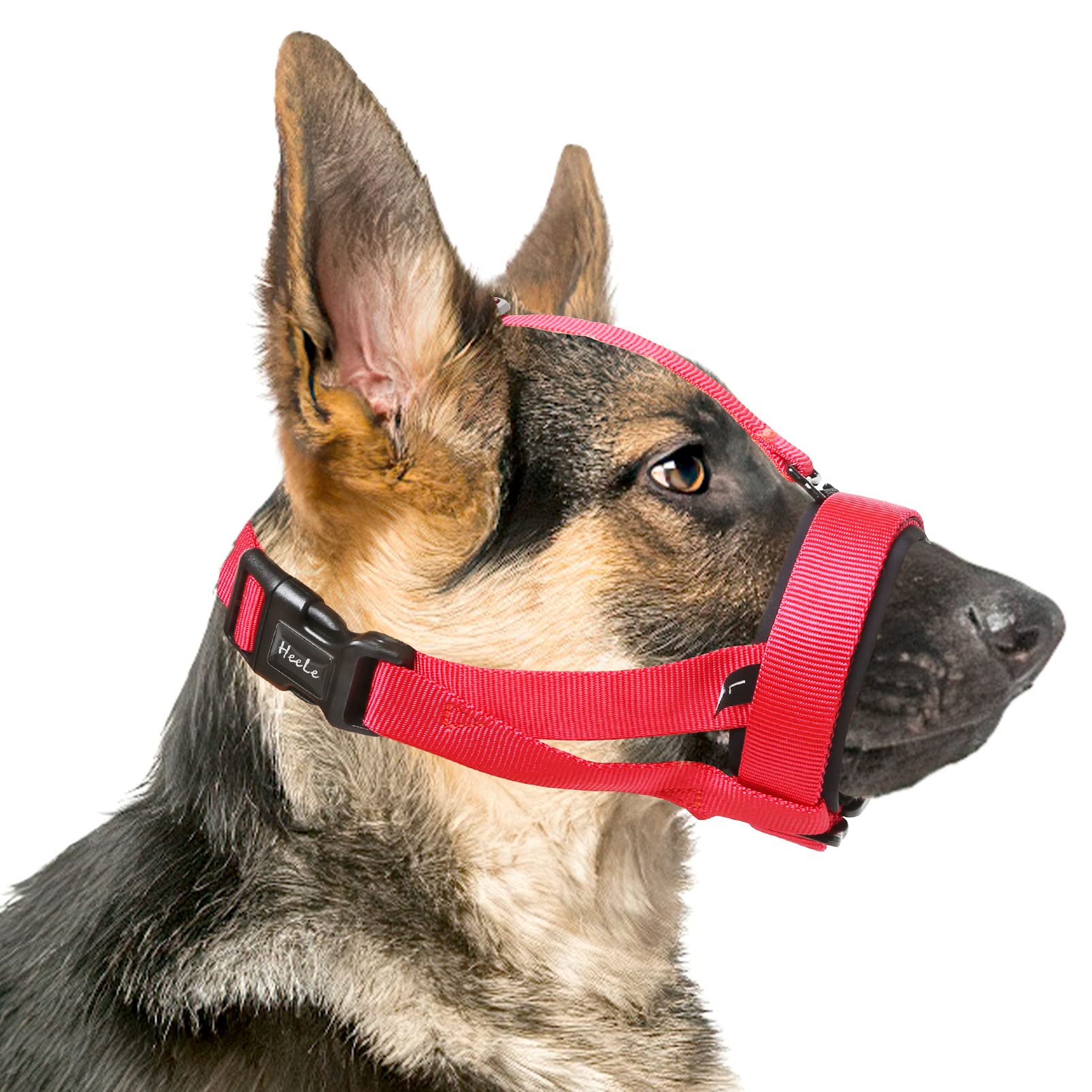 HEELE Dog Muzzle with Head Strap, Adjustable Loop and Soft Neoprene Padding, No More Chafing