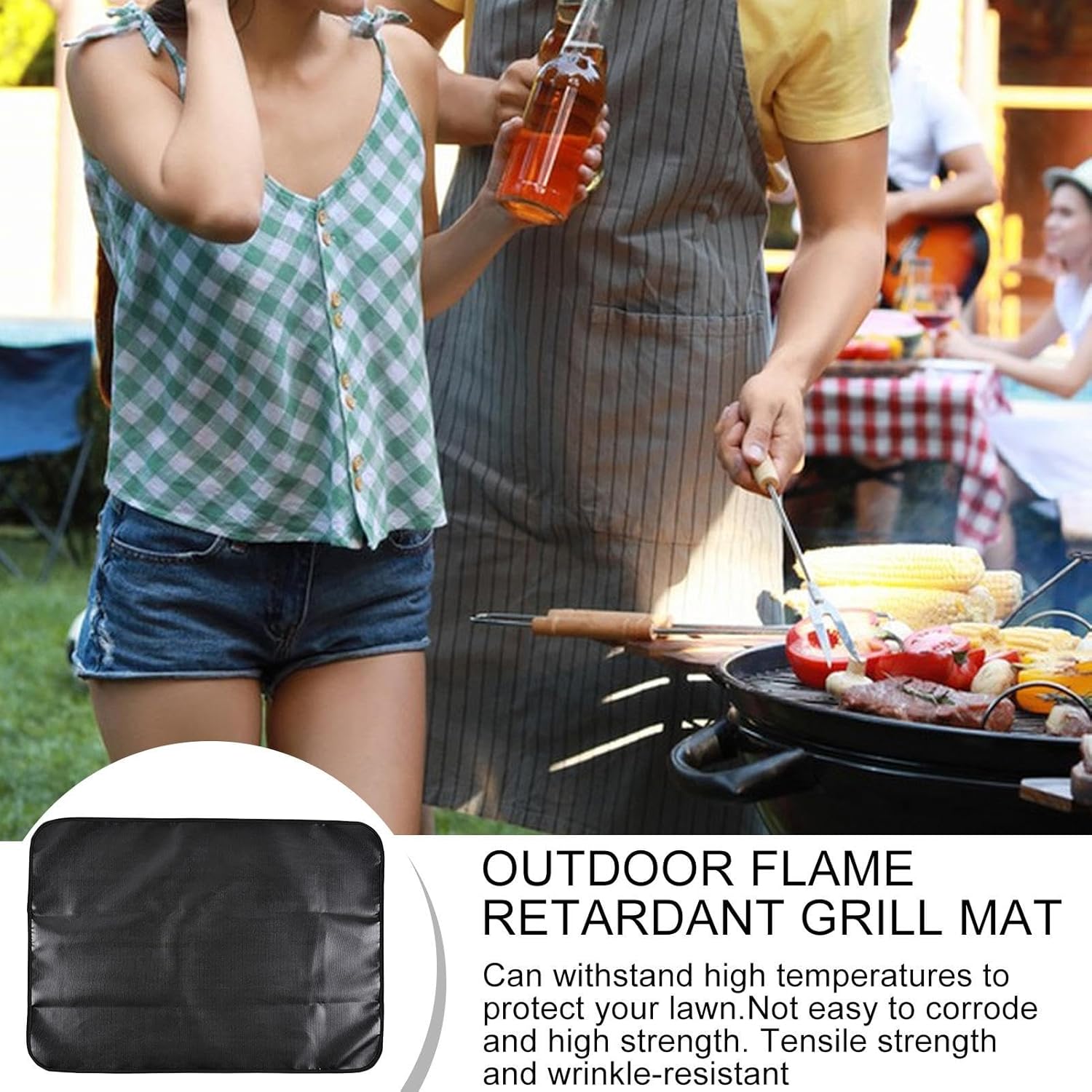 Fire Boxes Mat - BBQ Grill Mat | Under Grill Mats | Waterproof Cover Protector | Double Sided Fire Resistant Pad For Cover