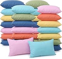 Kigley 24-Pack Mini Travel Pillows 9x14" Soft Cotton - Breathable Support for Neck, Lumbar, Pets, Purse Inserts
