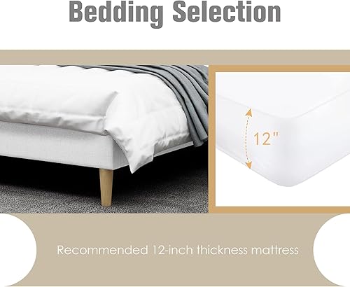 Miniatura 18 de AGARTT Base de cama tapizada tamaño individual con cabecero y estribo, soporte de listones de madera, no necesita somier, fácil montaje, terciopelo