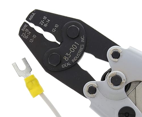 Miniatura 8 de IDEAL Eléctrica 83-001 Herramienta de crimpado de trinquete resistente, crimpadora de alambre de acción de trinquete con asas revestidas de vinilo,