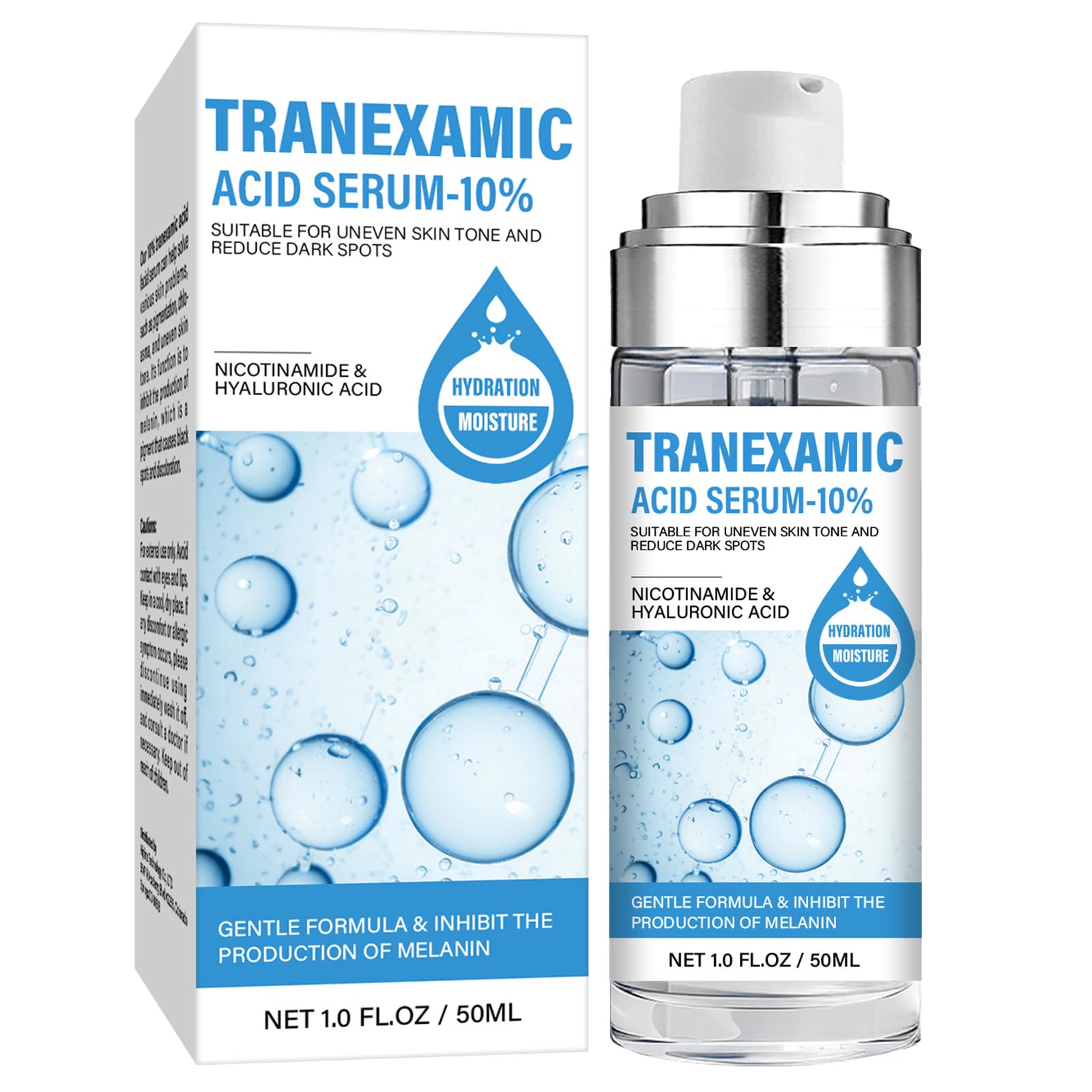10% Tranexamc Acid Serum, Dscoloraton Correcting Serum, Natural Spot Remover for Face, with Hyaluronic Acid & Niacinamide, 50 ML