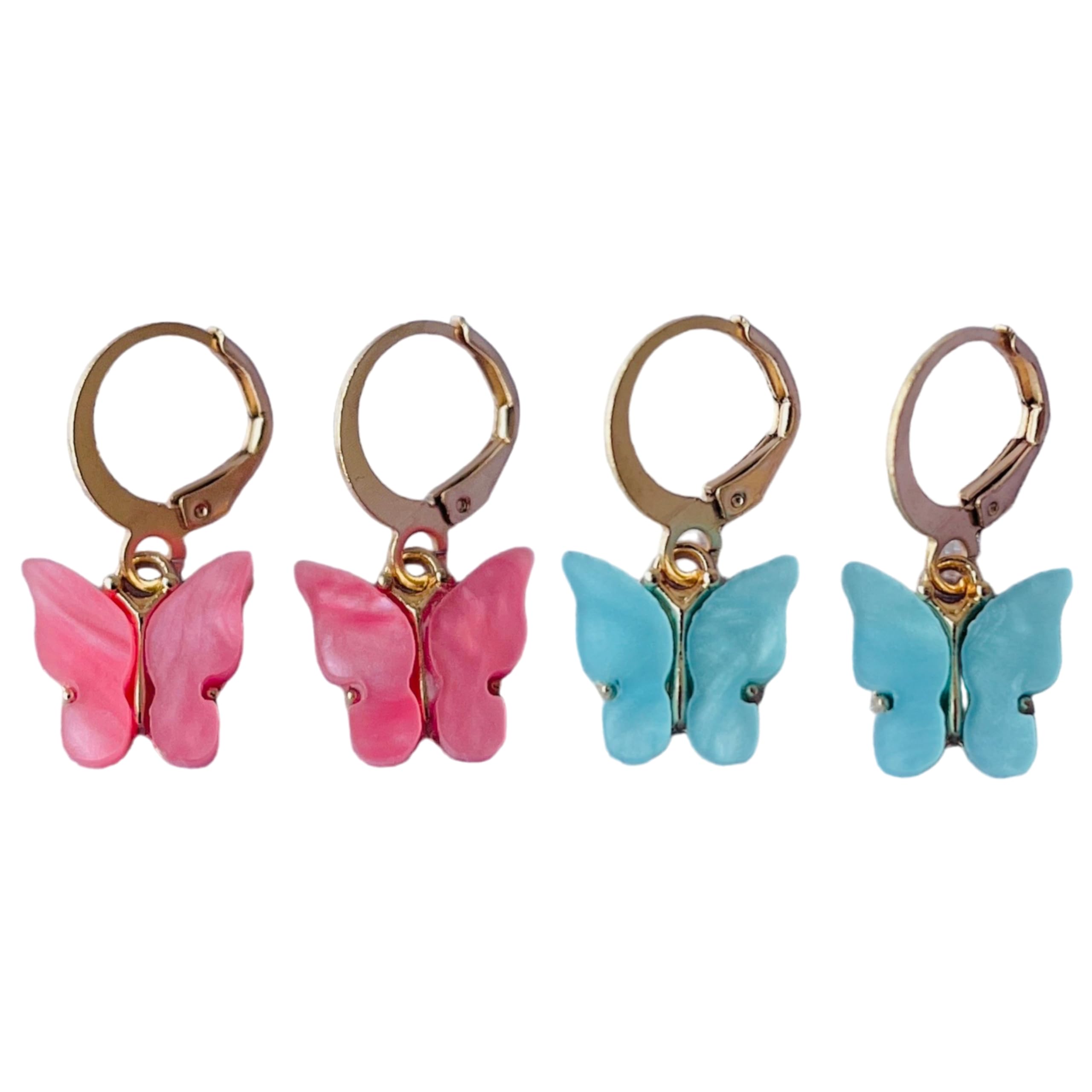 Pack Of 2 (Pink,Blue) Minimal Cute Mini Butterfly Korean Aesthetic Earrings For Women And Girls|Aesthetic Stylish Trendy Accessories (B0D92C2KYG) Amazon Price History, Amazon Price Tracker