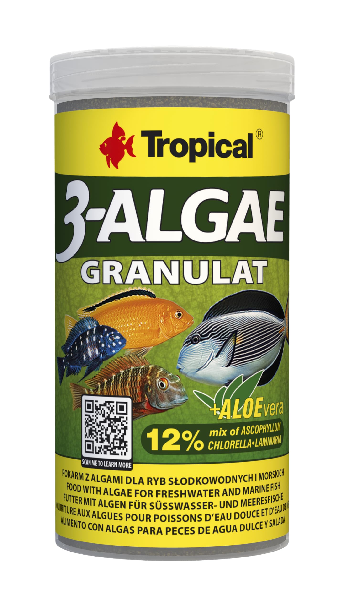 Tropical 3-Algae Granuales Fish Food for Freshwater and Marine