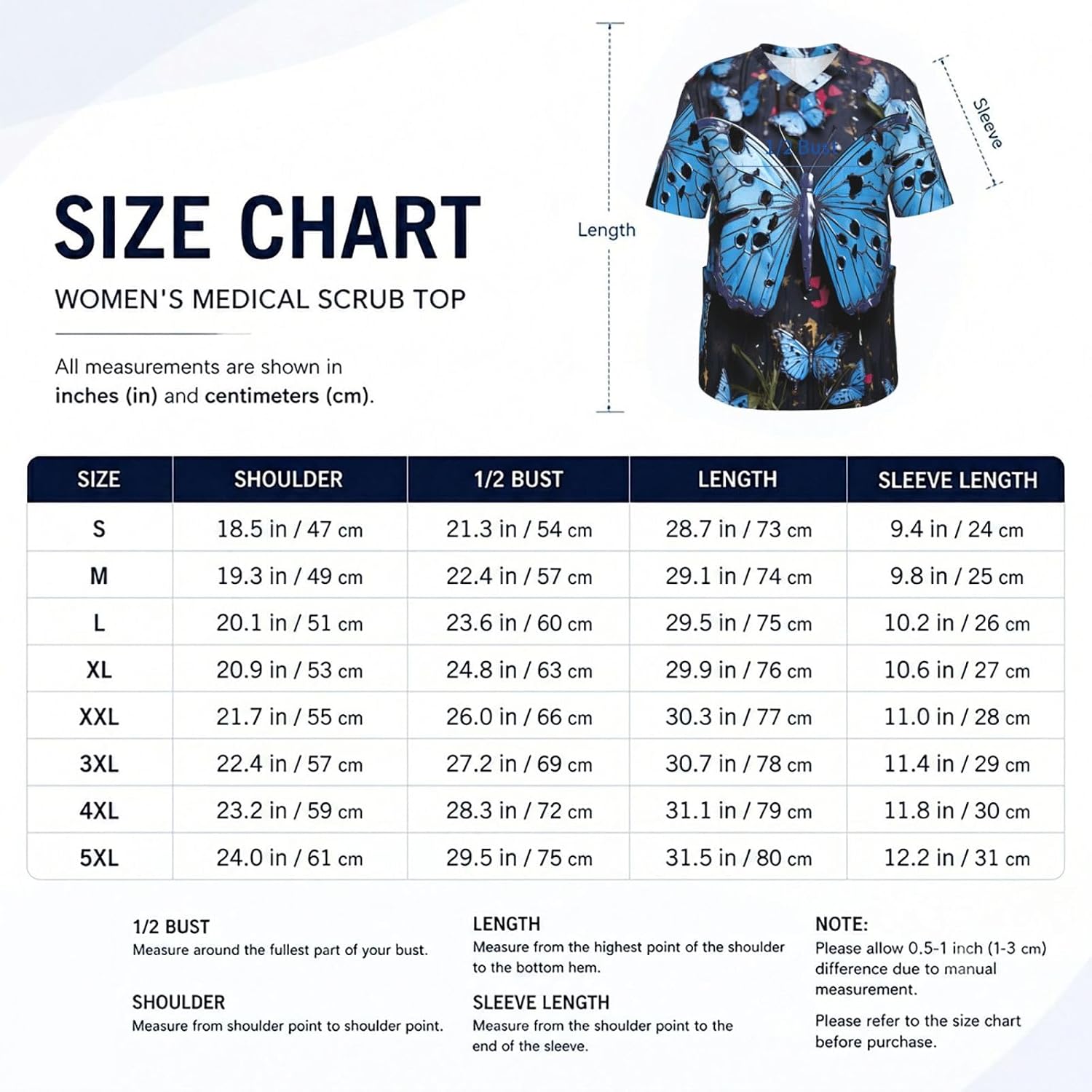 Professional Scrub Tops for Men, Classic V-Neck Workwear with 3 Pockets