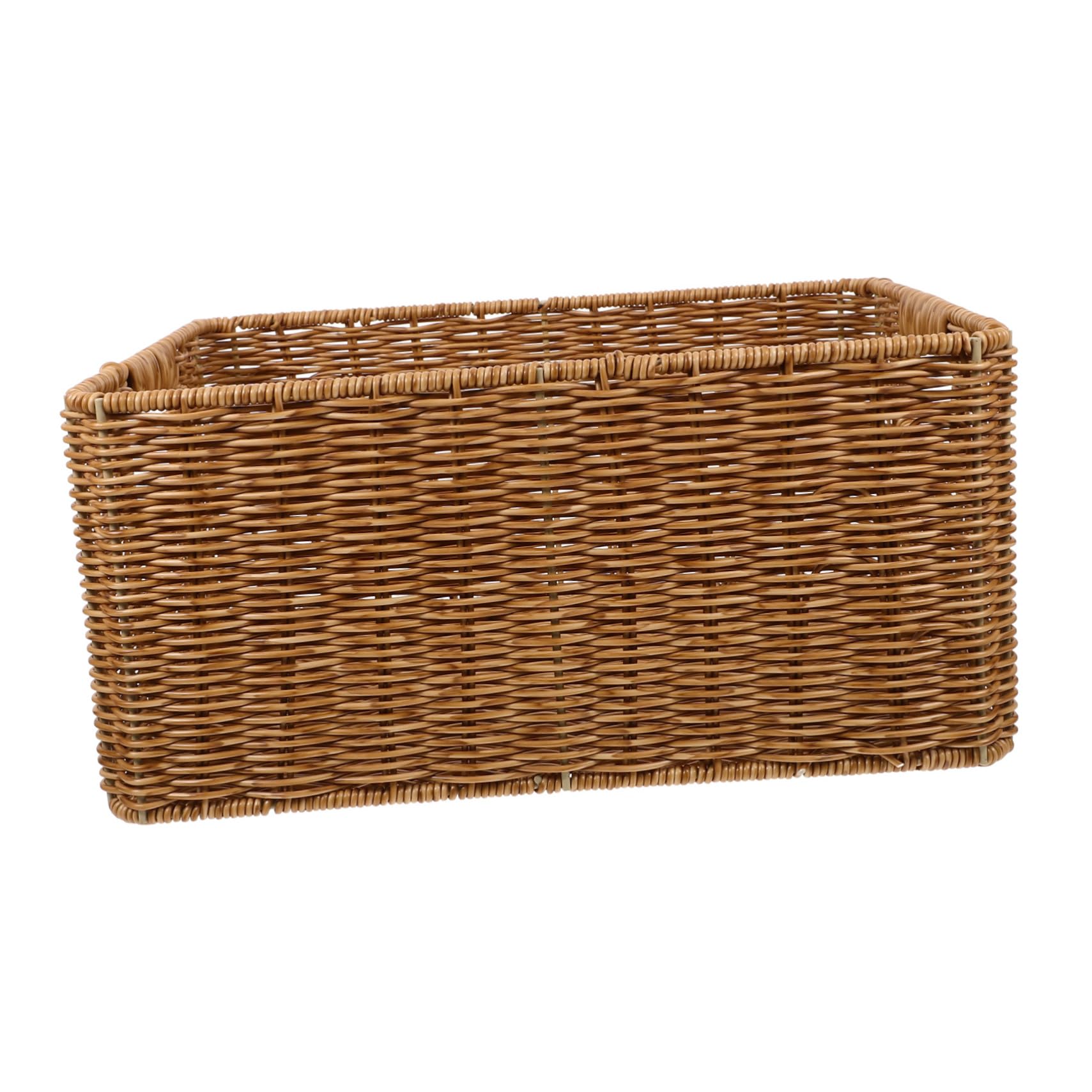 Levemolo Imitation Rattan Storage Basket Rustic Basket Rattan Fruit Basket Magazine Storage Basket Decorative Wicker Basket Small Wicker Basket Wicker Storage Cubes Woven Basket Iron