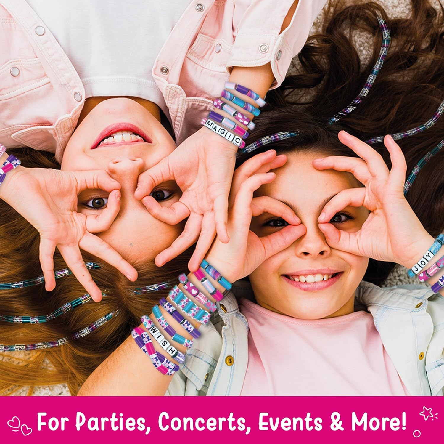 Imagimake Spin n Pop : Bracelets tressés et plus encore | Créateur de bracelets électriques brevetés | Kits de bricolage pour filles de 8 à 13 ans | Créez plus de 25 accessoires pour filles de 10 à 12