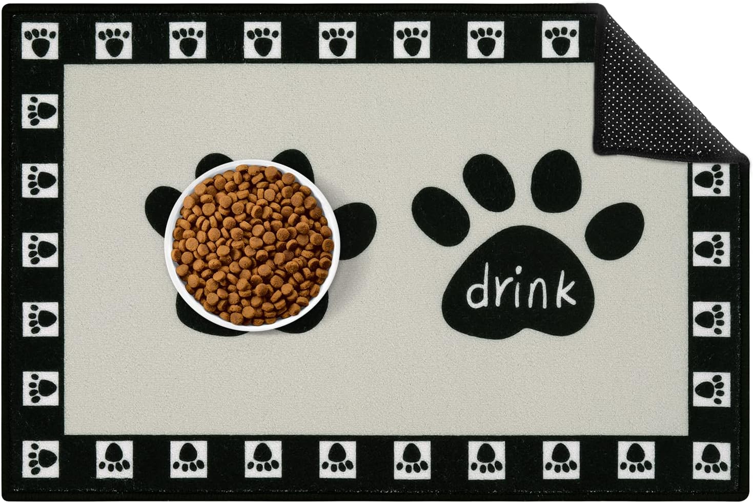 Yinuomo Dog Feeding Mat, Water Absorbent Pet Food Mat, Non