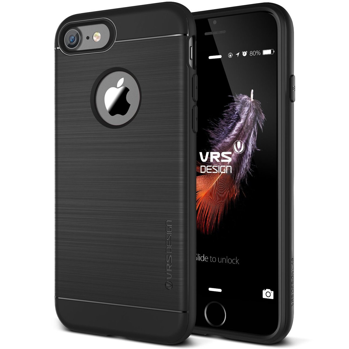 Vrs Design VRS89198 VRS iPhone 8 / 7 New Simpli Fit Kılıf Phantom Siyah, İnce Arka Kapak