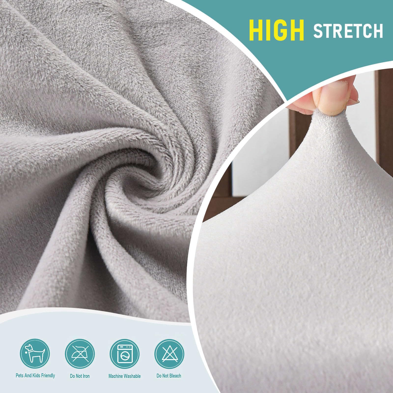 Terciopelo Fundas de Asiento para Silla Pack 4 | Funda Asiento Silla Extraíbles y Lavables Elásticas Fundas sillas Comedor Antideslizante Felpa Para Cocina banquete