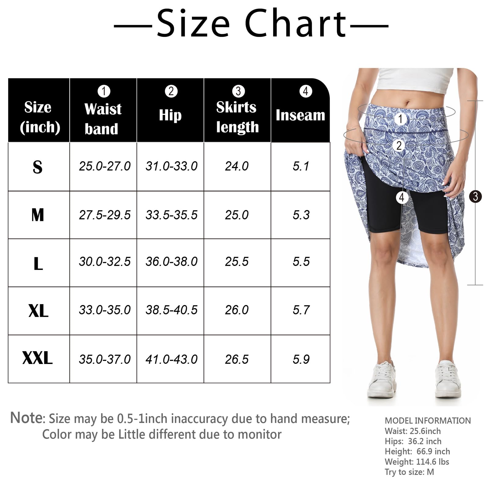 Jupe mi-longue mi-longue pour femme avec jupe-short intégré Cordon de serrage dissimulé Poches zippées Convient pour le travail décontracté