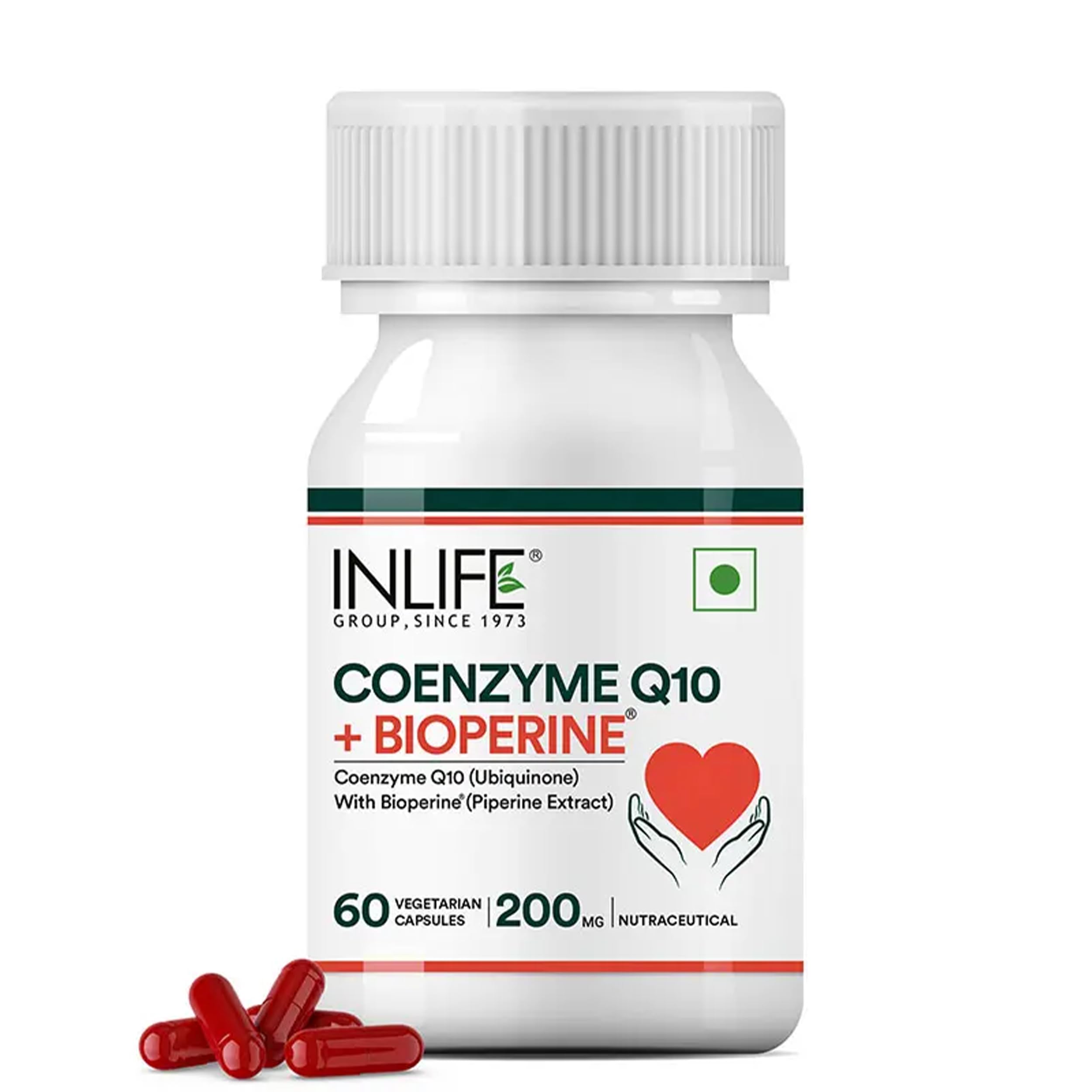 INLIFE Coenzyme Q10 CoQ10 200mg with Bioperine (Piperine) 8mg Supplement - 60 Vegetarian Capsules (200mg) (Pack of 1, 60)-image-47