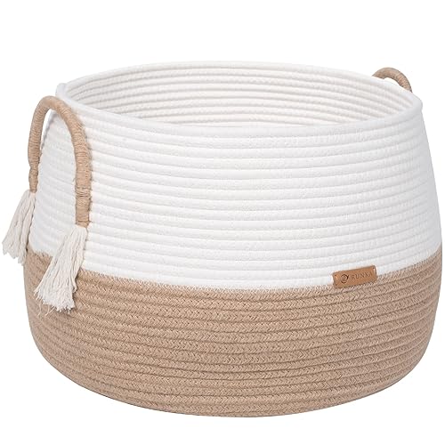 Miniatura 9 de R RUNKA Cesta pequeña para animales de peluche, ropa, mantas de bebé de 11.8 x 9.8 pulgadas, cestas bohemias para sala de estar, dormitorio,