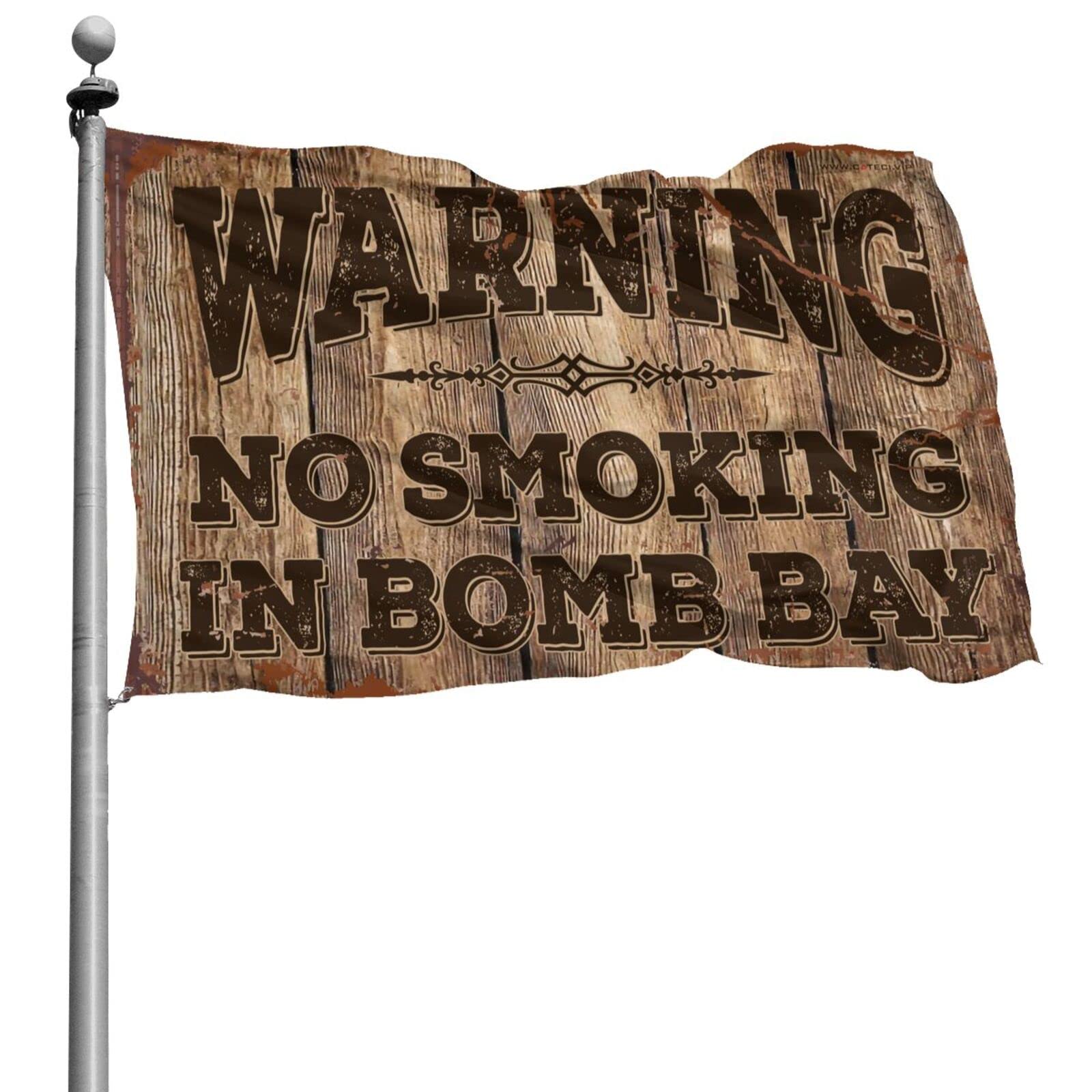 Drapeau No Smoking In Bomb Bay 152x244 cm grand format humoristique
