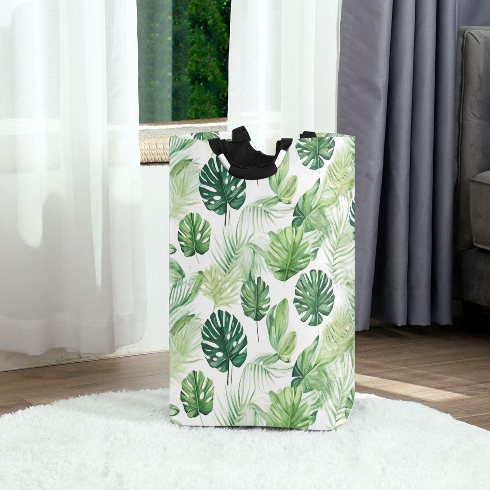 Jihqo Laundry Hamper Basket St Patrick's Clover Pattern Collapsible Nursery Storage Bin Waterproof Clothing Baskets for Home Bedroom Bathroom Washing Room