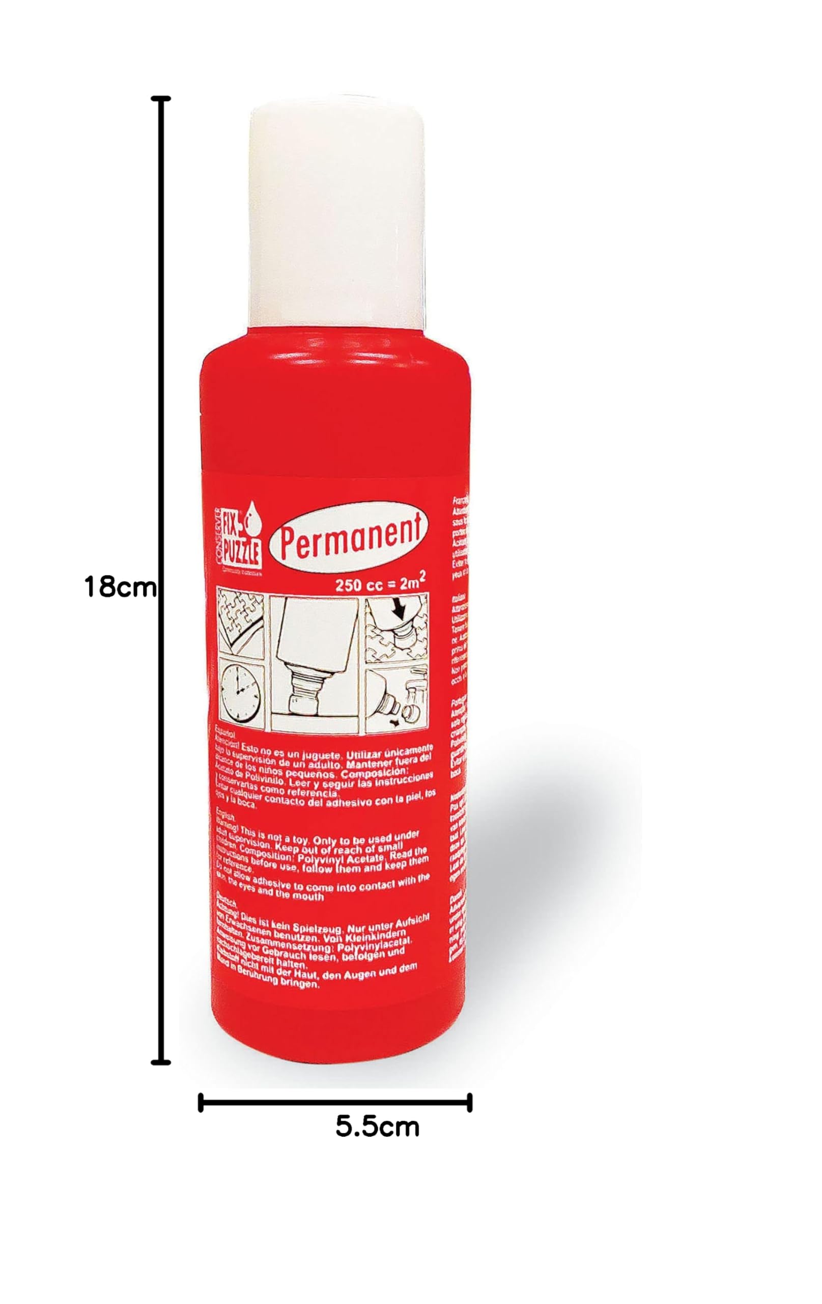 Educa - Permanent Fix Puzzle 250 ml | Pegamento Permanente para Puzzles, pégalo de Forma definitiva una Vez montado y consérvalo como un Cuadro, Puede Pegar hasta 6.000 Piezas (17193)