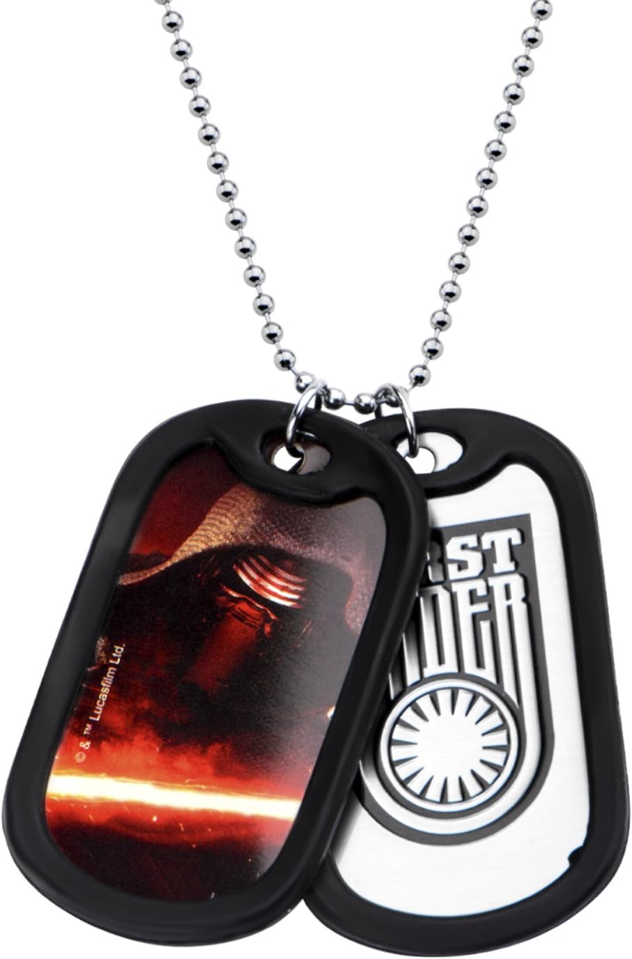 Star Wars Jewelry Episode 7 Kylo Ren Stainless Steel Double Dog Tag Pendant Necklace, 22"