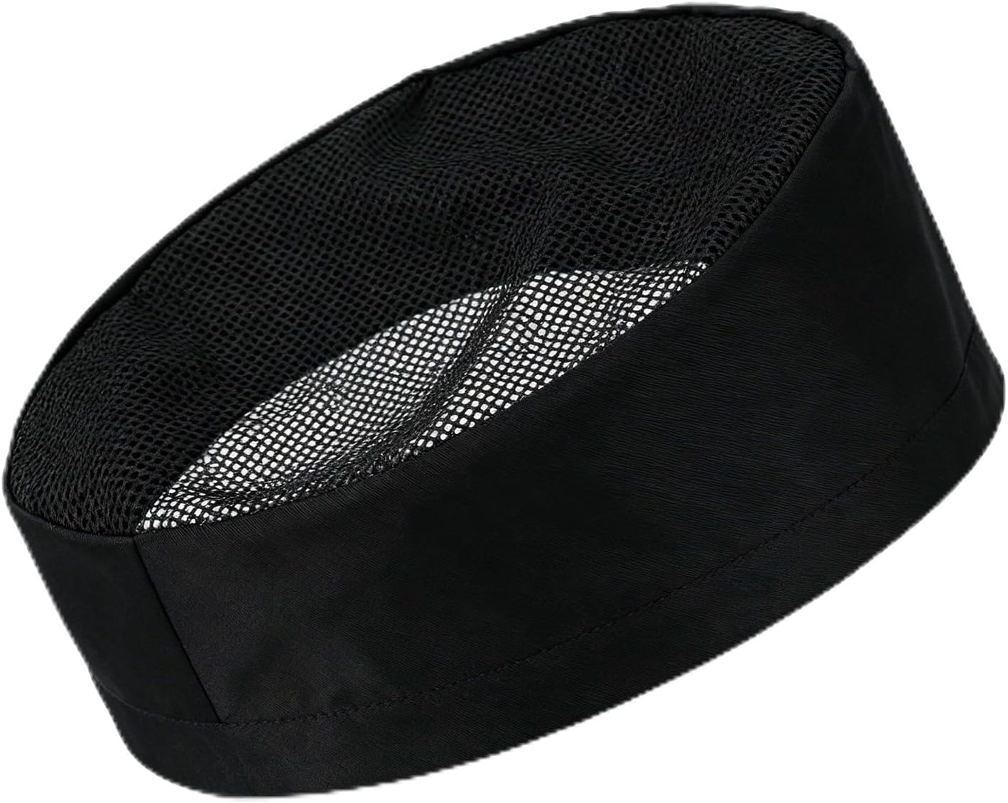 Unisex Chef Hat, Adjustable Professional Catering Cooking Cap, Flat Top Chef Beanie Caps, Kitchen Cooking Caps with Breathable Mesh Top, Hair Cover for Kitchen Bakers School Restaurant Black