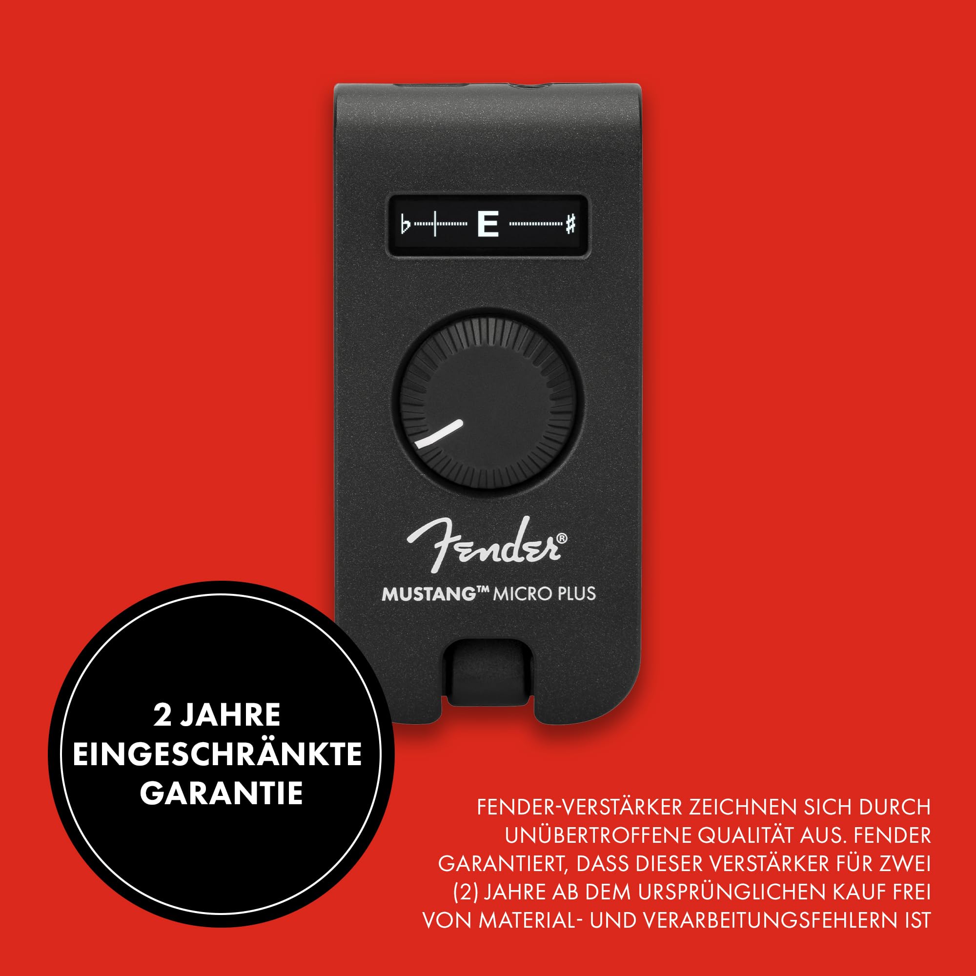 Fender Mustang Micro Plus Gitarrenverstärker, Ultimativer Persönlicher Kopfhörerverstärker mit 25 Verstärkermodellen, 25 Effekten, Bluetooth und 100 Presets, USB Wiederaufladbar