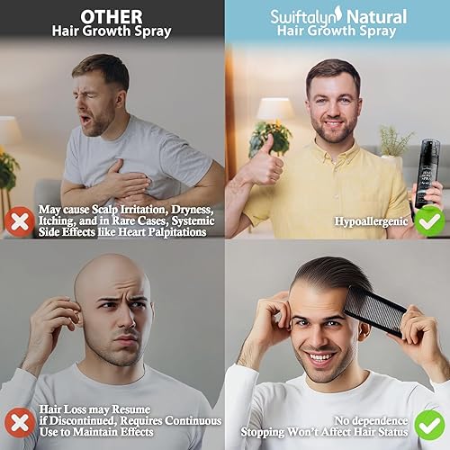 Miniatura 7 de Suero natural para el crecimiento del cabello para hombres aceite para el cabello y el cuero cabelludo con romero, aceite de batana, agua de arroz,