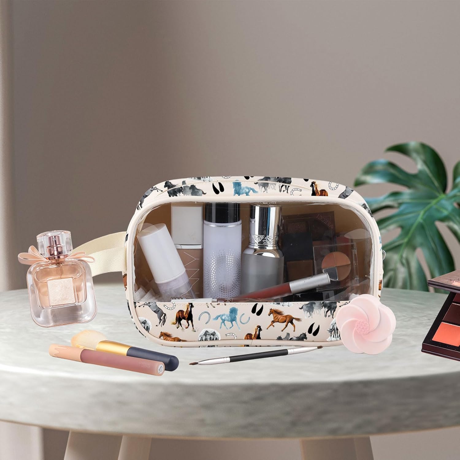 Horse Makeup Bag Horse Gifts For Horse Lovers Equestrian Gifts Cowgirl Cosmetic Bag Horses Zipper Pouch Travel Toiletry Bag - Image 6