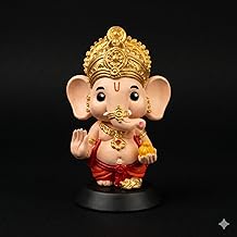 Baby Lord Ganesha Idol | Ganpati Bappa Murti for Car Dashboard & Home Decor | Cute Bal Ganesh Statue for Mandir, Office, Gifting & Auspicious Occasions (Multicolor) (Lord Ganesha Idol)