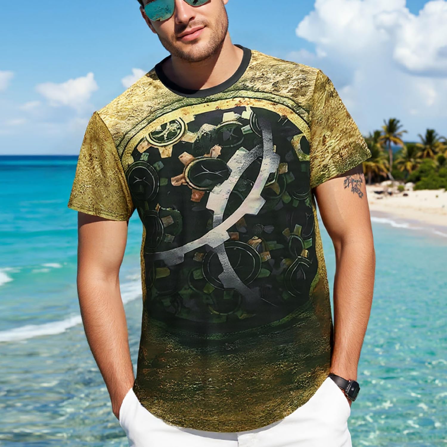 Camisetas masculinas estampadas de manga curta e gola redonda estilo streetwear leves camisetas estampadas artísticas