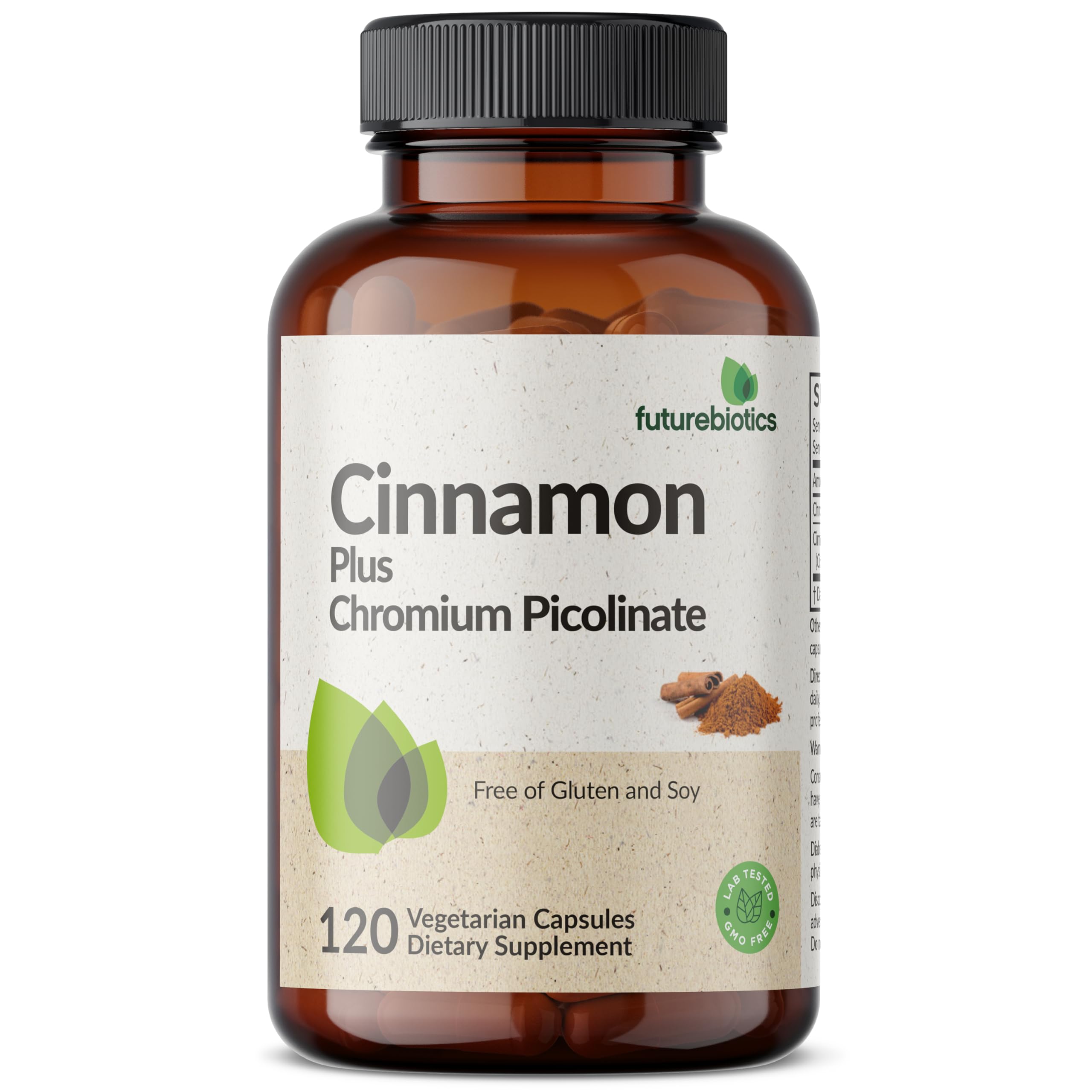 Futurebiotics Cinnamon Plus Chromium Picolinate Supplement, High Potency Chromium, Non-GMO, 120 Vegetarian Capsules — Amazon image 3