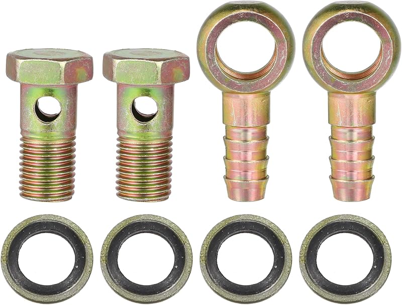 Parafuso banjo M14 x 1,5 com conexão para mangueira de 6 mm A ABSOPRO para freio, ar e combustível – Kit com 2