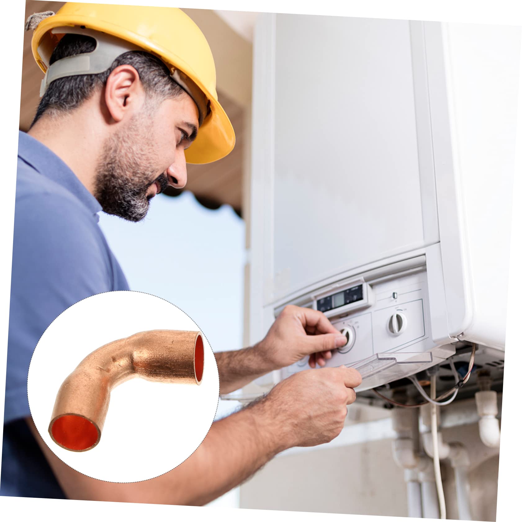 KALLORY 1set Copper Elbow Fittings Inner Thick Connector for Air Conditioning Plumbing and Refrigeration Applications 20pcs