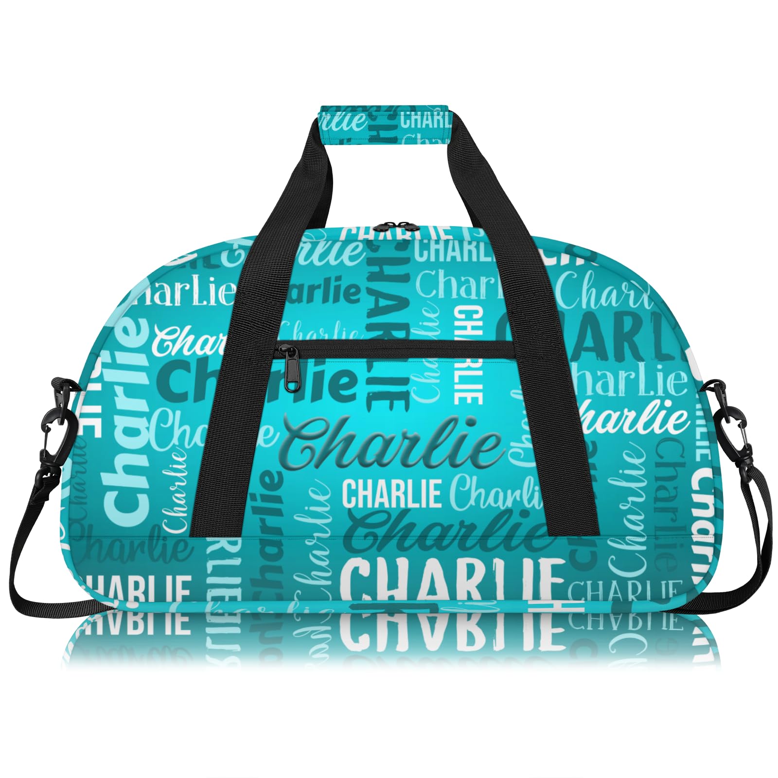 Personalized Sport-Gym-Swimming-Bag for Kids Custom Duffel Travel Bag for Boy Girl Dance Gymnastics Bag Overnight Weekend Bag Green Blue Text Name