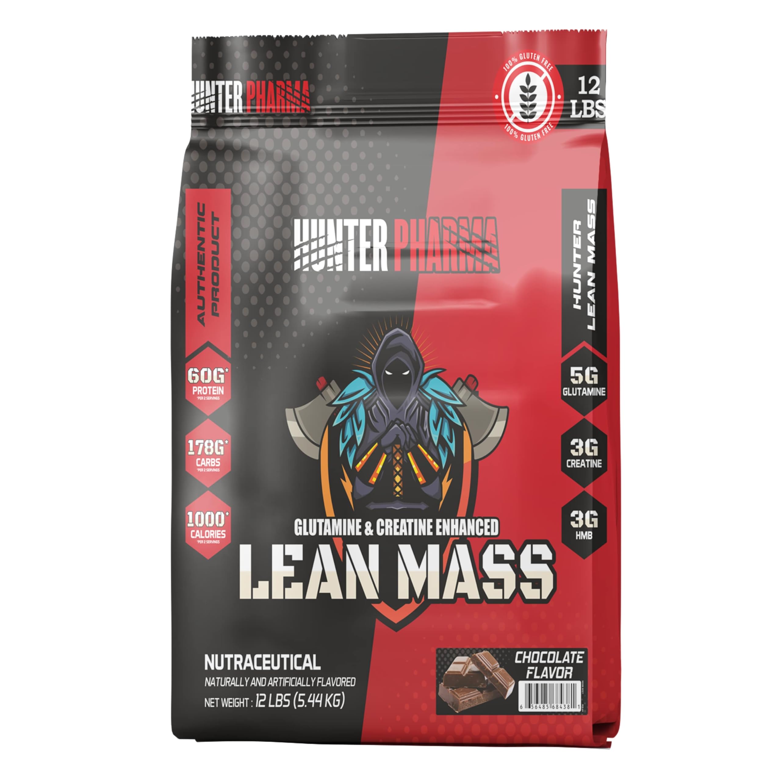 Hunter Pharma Lean Mass Gainer 12 Lbs | 44 Serving | Chocolate