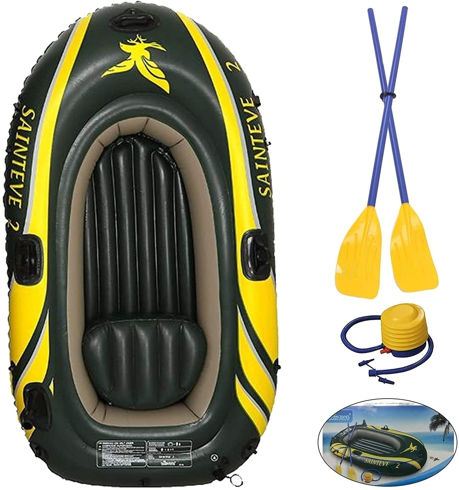 Gommone per 2 Persone - Gommoni d'assalto per Kayak con zattera addensata, Gommoni Hovercraft Resistenti all'Usura per la Pesca, Intrattenimento 4 Sport Acquat