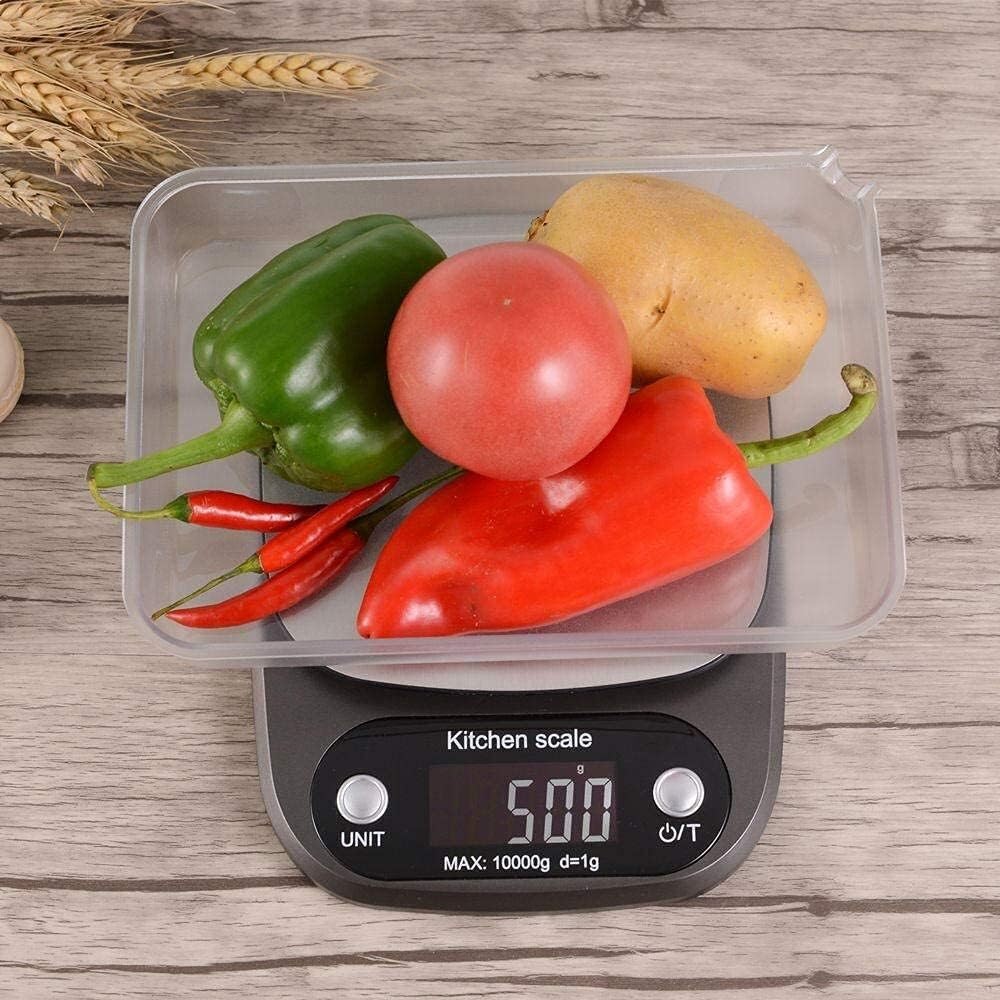 Czarna waga kuchenna 10000G/1G Dieta żywieniowa Elektroniczna waga kuchenna Waga pomiarowa Ważenie Elektroniczna waga(