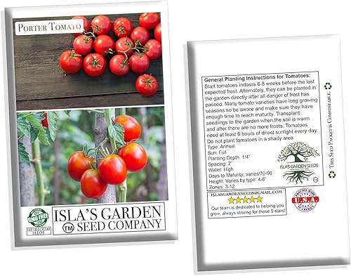 Miniatura 6 de Semillas de tomate "Porter" para plantar, más de 50 semillas de reliquia por paquete, semillas de jardín de Isla (semillas de jardín de Isla),