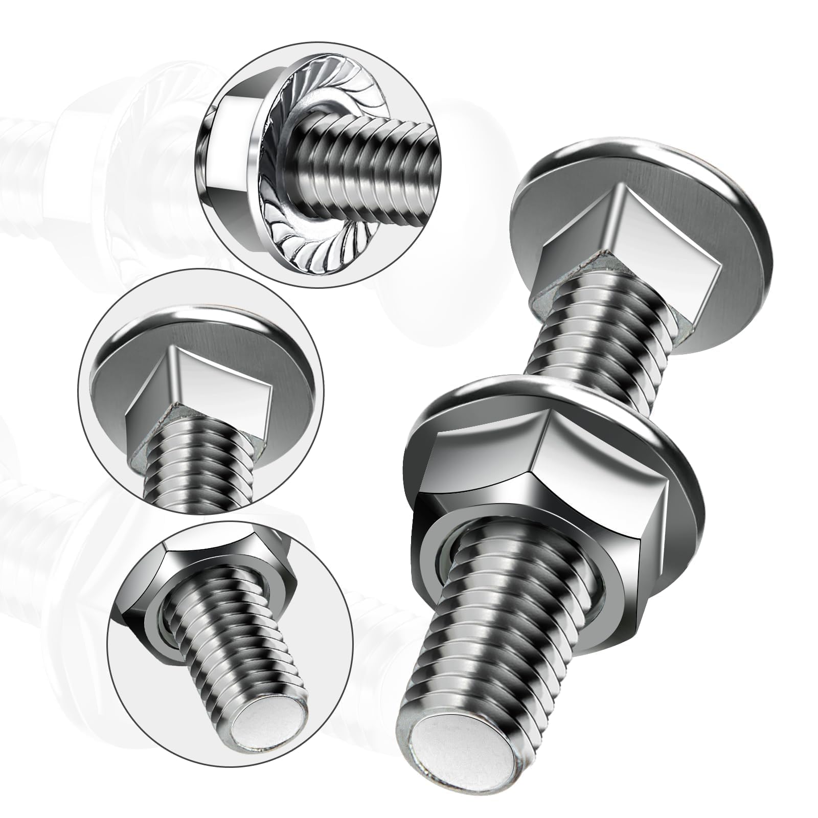 SWTYExt 25 sztuk śrub zamkowych M6X40mm śruby blokujące z łbem płaskim i nakrętkami kołnierzowymi Nakrętka M6 DIN 6923 śruby Torband do budownictwa, maszyn przemysłowych, dekoracji wnętrz