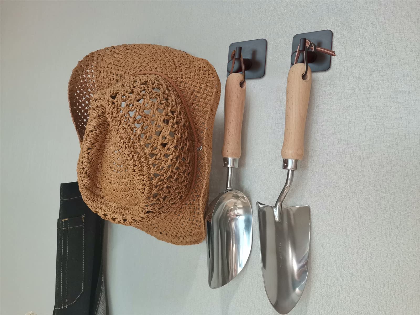 Ganchos para toallas, 6 unidades, autoadhesivos, ganchos de pared, sin agujeros, de acero inoxidable, ideal para baño, baño, cocina, oficina,negro