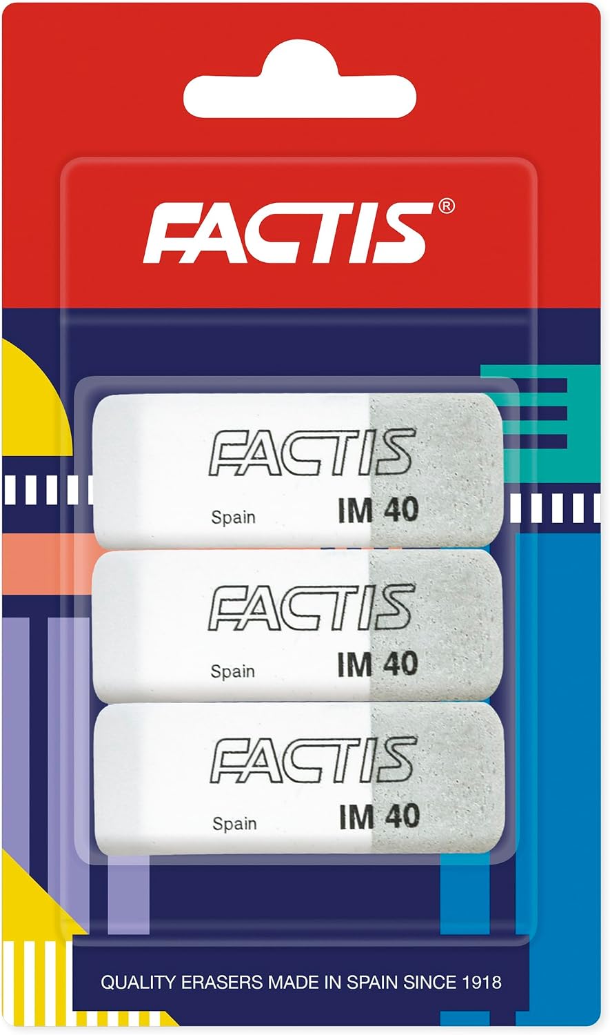 IM40 FACTIS® Blister Pack of 3 Dual Use Erasers
