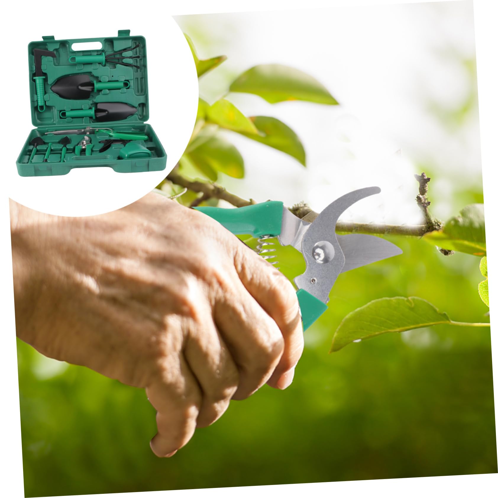 INOOMP 10piezas Herramientas De Jardinería con Estuche Incluye Pala Tijeras Rastrillo y Pulverizador De Agua para Huerto y Jardín
