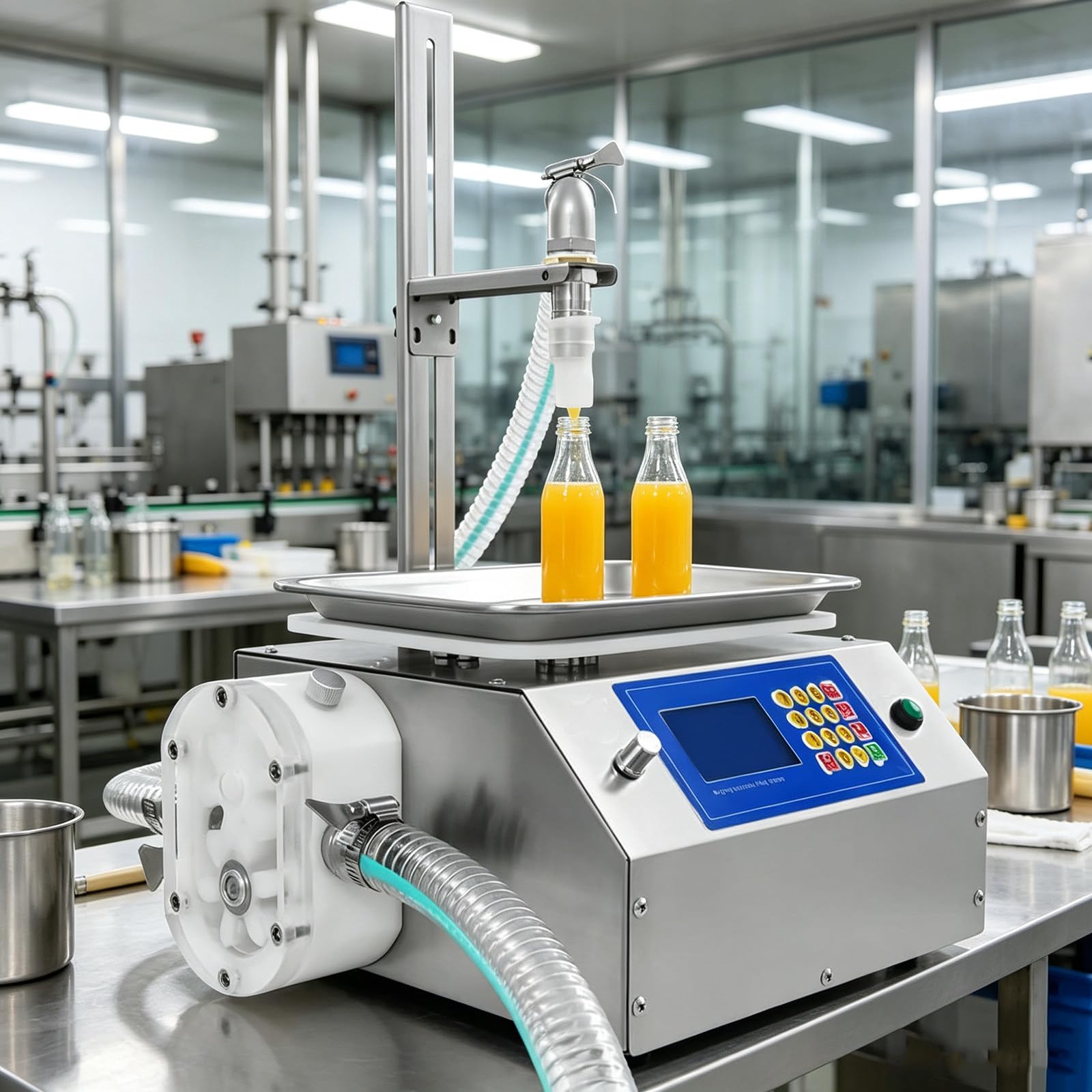 Riempitrice Automatica a Peso per Liquidi, Macchina (10g-10kg), Dosatore da 200w E 7l/Min per Burro di Arachidi, Crema di Sesamo E Liquidi Ad Alta Viscosità PlasticPump