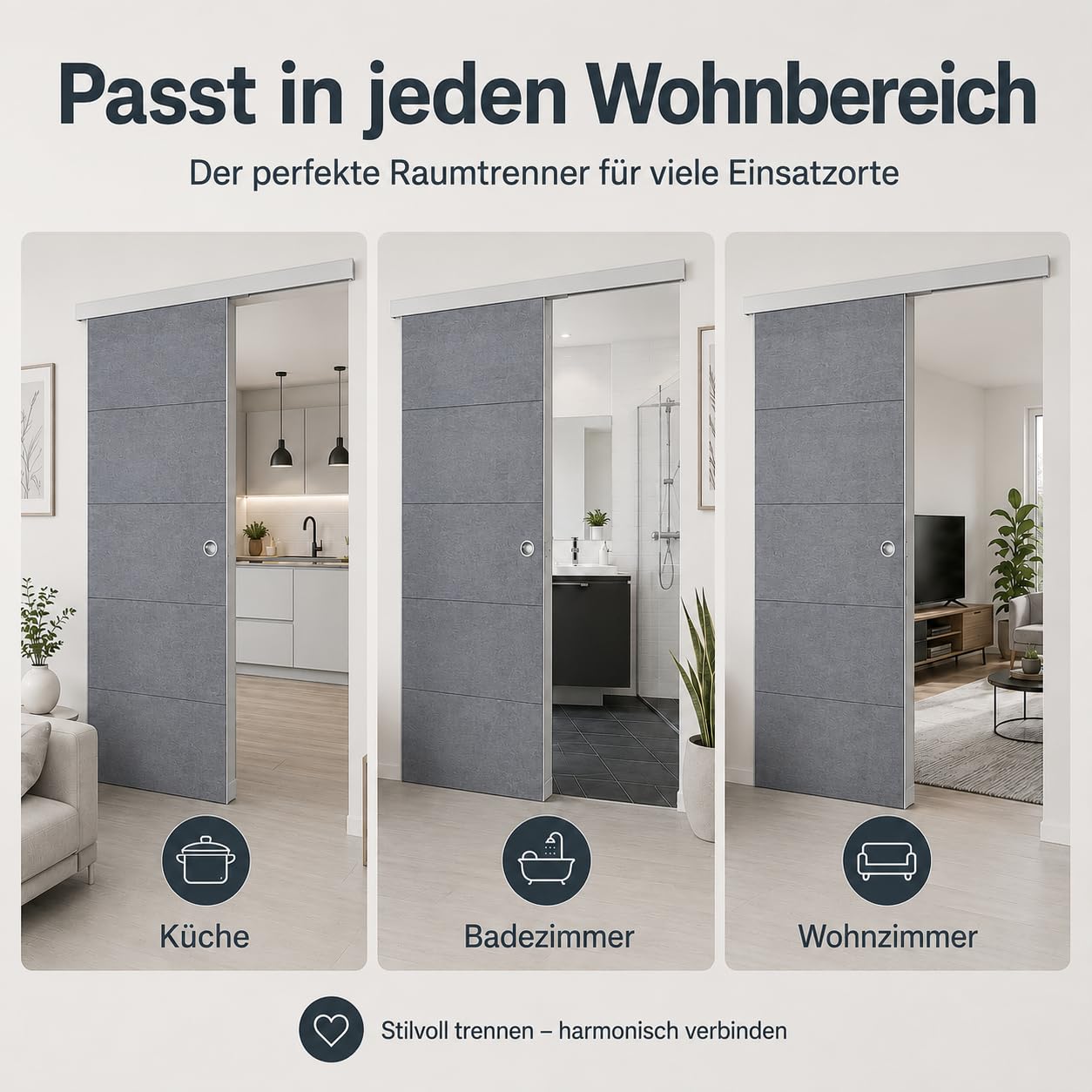 Drzwi przesuwne Door in Box firmy Grosfillex beton